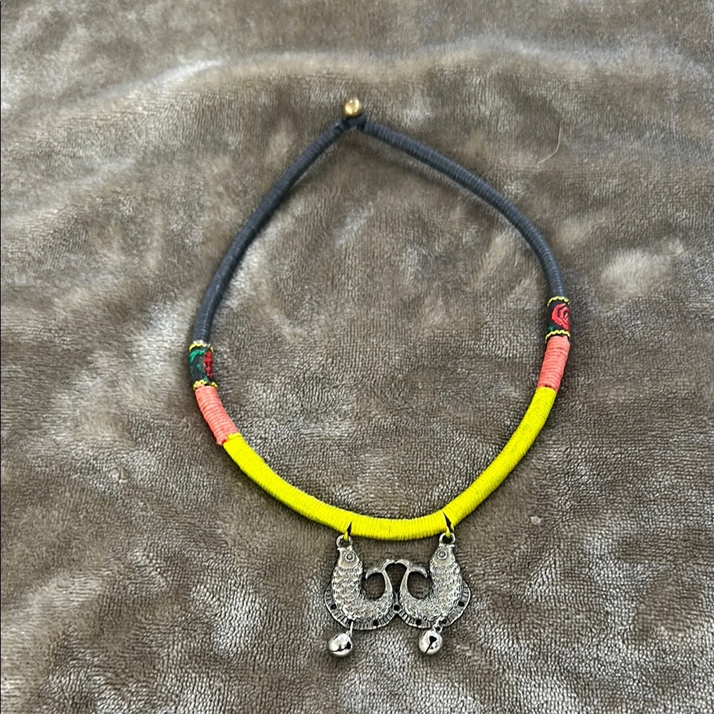 Hand Crafted Yellow and black Necklace